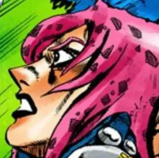 🐸 127bbbbc Diavolo JoJo's Bizarre Adventure anime, manga, capelli rosa, cattivo telegram sticker