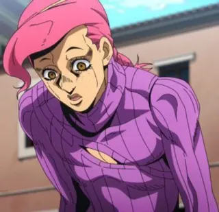 🐸 9fece789 Doppio JoJo's Bizarre Adventure Anime, Manga, Capelli rosa, Jojo telegram sticker