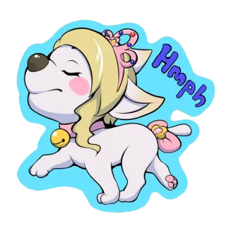 😔 0a78de34 Hmph cachorro, fofo, desenho animado, expressão, animal, adesivo telegram sticker