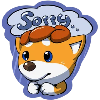 🥺 0d6afb7e Sorry... cão, cachorro, desculpa, desculpa, fofo, desenho animado, animal telegram sticker