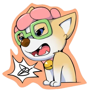 👿 0e8ed87c DX cachorro, óculos, desenho animado, animal, fofo, adesivo telegram sticker