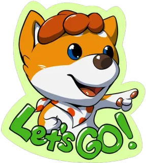 👍 3ebdd65c Let's GO! cão, desenho animado, vamos lá, incentivo, fofo, mascote, adesivo telegram sticker