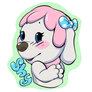 🙈 6a3efa61 shy cão, fofo, animal, desenho animado, adesivo, adorável, tímido telegram sticker