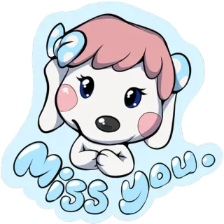 🥺 6f86fe90 Miss you. desenho animado, cachorro, saudades, fofo, adesivo telegram sticker