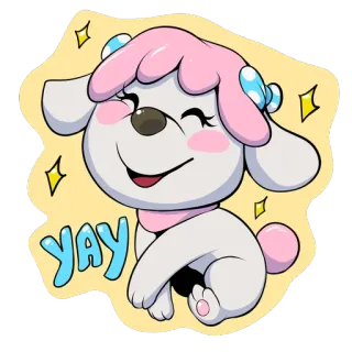 😊 78021ab0 YAY fofo, cão, celebração, feliz, eba, desenho, adesivo telegram sticker