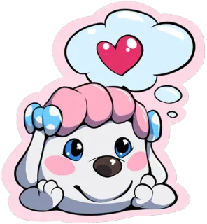 😍 b970af66 cão, desenho animado, fofo, amor, coração, adorável, filhote telegram sticker