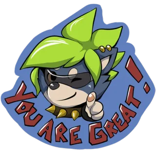 👍 e6117528 YOU ARE GREAT! Desenho animado, Incentivo, Positivo, Furry, Saudação, Amizade telegram sticker