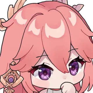 🌟 016402ef Yae Miko Genshin Impact 야에 미코, 원신, 애니, 귀여운, 스티커, 비디오 게임 telegram sticker