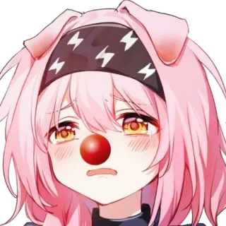 🤡 0e067ef7 애니메이션 소녀, 광대, 슬픈, 우는 telegram sticker