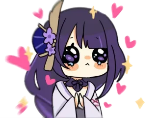 🌟 445e0484 Raiden Shogun Genshin Impact 애니메이션, 귀여운, 캐릭터, 팬아트, 라이덴 쇼군, 원신, 게임 telegram sticker