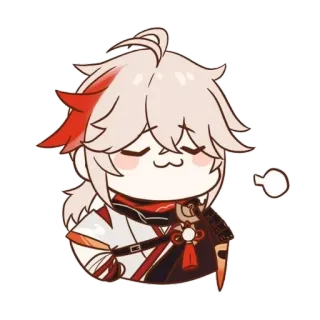 🌟 5357a27d Kaedehara Kazuha Genshin Impact 애니메이션, 비디오 게임,  SD캐릭터, 카즈하, 원신, 귀여운 telegram sticker