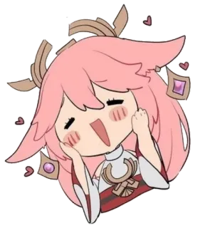 🌟 cb38f843 Yae Miko Genshin Impact 애니메이션, 치비, 귀여운, 야에 미코, 원신, 비디오 게임, 팬아트 telegram sticker