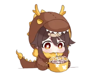 🌟 d9d948ec Hu Tao Genshin Impact 애니메이션, 귀여운, 원신, 호두, SD telegram sticker