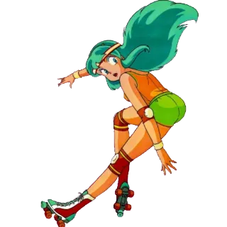 ⛸ 3a0fab39 Anime, Hoạt hình, Trượt patin, Cô gái, Retro telegram sticker