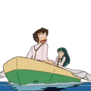 🛀 9cfee56c DIGE anime, thuyền, cặp đôi, phim hoạt hình, biển telegram sticker