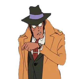 ⌚ 616570ce Arsène Lupin III Lupin the 3rd Animé, Dessin animé, Détective, Chapeau, Manteau, Lupin III telegram sticker