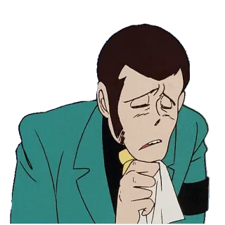 ☹ 8115df0d Arsène Lupin III Lupin the 3rd animé, manga, pleurs, triste, Lupin III telegram sticker