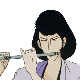🎷 c2eb7897 DIGE44 dessin animé, animé, lupin, personnage, musique, flûte telegram sticker
