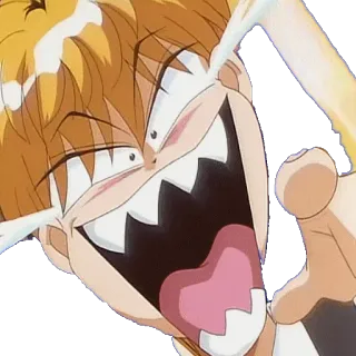 😂 7213ab39 Anime, Reacción, Grito, Exagerado, Expresión, Dibujos animados telegram sticker