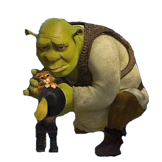 🐱 0736f81d Shrek огр, dreamworks, мультфильм, фильм, кот в сапогах, дружба whatsapp sticker