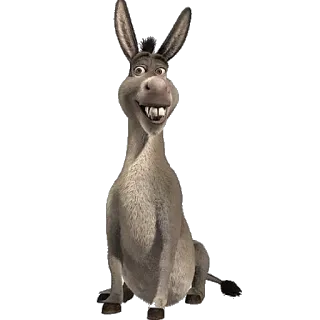 😃 0f7cbe9f Donkey Shrek Мультфильм, Осел, Смешной, Животное, Dreamworks whatsapp sticker