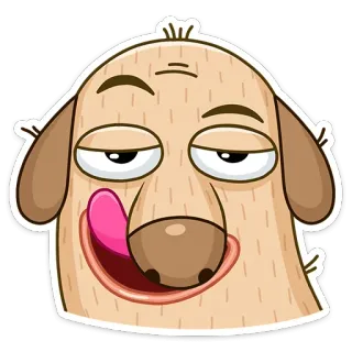 😏 6bf91f80 Hund, Tier, Cartoon, Emoji, albern, Zunge, Sticker telegram sticker
