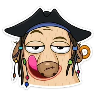 😏 2393c04a Jack Sparrow Pirates of the Caribbean cartoon, pirate, funny, humor, character, pirates of the caribbean telegram sticker