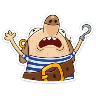 🙄 b0e0d560 cartoon, pirate, hook, character, funny, sticker telegram sticker