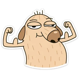 💪 baa8dd13 การ์ตูน, หมา, เบ่งกล้าม, กล้ามเนื้อ, สัตว์, แข็งแรง, ตัวละคร telegram sticker
