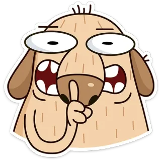 🤫 558644a5 개, 동물, 만화, 침묵, 쉿, 손가락, 제스처 telegram sticker