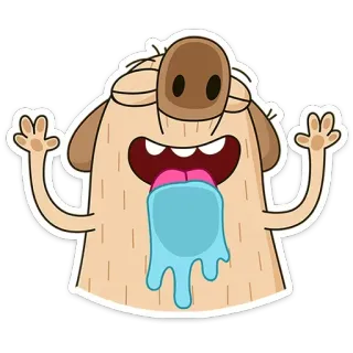 👅 60cb2f00 만화, 동물, 개, 침, 웃긴, 귀여운 telegram sticker