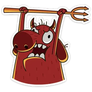 🤬 b3c0db74 악마, 만화, 괴물, 쇠스랑, 분노, 악령 telegram sticker