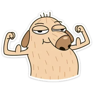 💪 d5f92eea 개, 만화, 근육 자랑, 근육, 강한, 캐릭터 telegram sticker