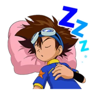 😴 699e12d4 Taichi Yagami Digimon ZZZ Digimon, Taichi Yagami, tidur, anime telegram sticker