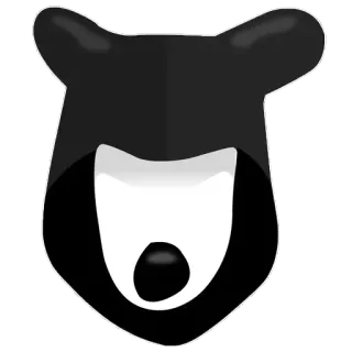 🤗 07b3dc5f 곰, 동물, 만화, 스티커, 흑백 telegram sticker