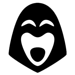 😂 1946824f 심볼, 검은색, 흰색, 후드, 얼굴, 표정 telegram sticker