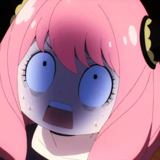 🥜 111547b5 Anya Forger Spy x Family Аниме, Девушка, В шоке, Встревожена, Семья шпиона, Аня, Аня Форджер whatsapp sticker