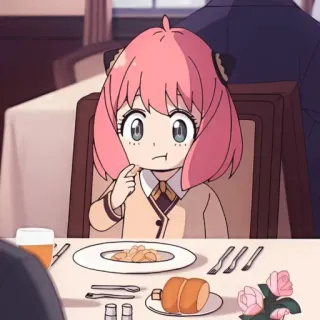 🥜 7202339c Anya Forger Spy x Family Аниме, Мультфильм, Милый, Персонаж, Spy x Family, Аня Форджер, Еда whatsapp sticker