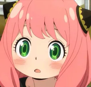 🥜 822c5c05 Anya Forger Spy × Family аниме, мультфильм, девушка, розовые волосы, зеленые глаза, Семья шпиона, Аня whatsapp sticker