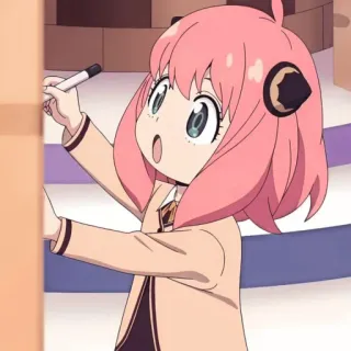 🥜 8a4d6fb3 Anya Forger Spy x Family Аниме, Мультфильм, Девушка, Розовые волосы, Spy x Family, Аня Форджер whatsapp sticker