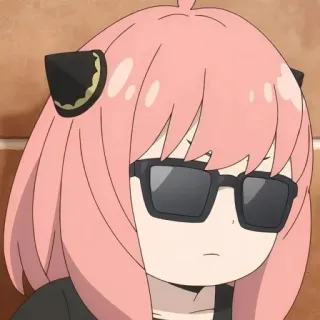 🥜 9a502408 Anya Forger Spy × Family Аниме, Мультфильм, Персонаж, Очки, Spy x Family, Аня Форджер whatsapp sticker