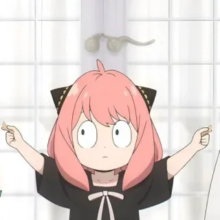 🥜 ffd9614b Anya аниме, Spy Family, розовые волосы, мультфильм, персонаж whatsapp sticker