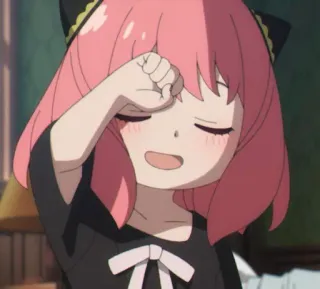 🤔 fff40122 Anya Forger Spy x Family аня форджер, spy x family, аниме, мультфильм, милый, персонаж, фанарт whatsapp sticker