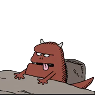 🤪 0f2631d4 monster, cartoon, tong, creatuur, duivel, grappig telegram sticker