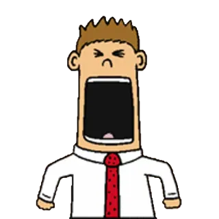 😫 1d8fd141 boosheid, schreeuwen, kantoor, cartoon, frustratie, man telegram sticker