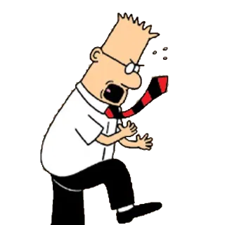 😡 5def50e5 Dilbert Dilbert, cartoon, kantoor, boos, strip telegram sticker