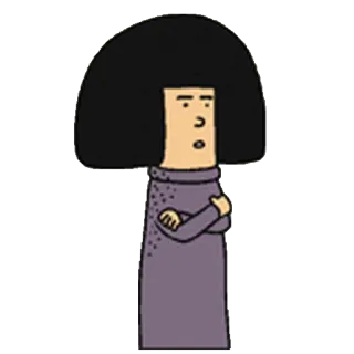 😕 69e9fa29 cartoon, persoon, illustratie, personage, vrouw telegram sticker