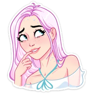 😅 96ad425c Fille anime, Sticker, Mignon, Dessin animé, Cheveux roses, Femme, Femme telegram sticker