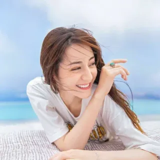 🔫 1fecb61d femme, souriante, plage, heureuse, portrait telegram sticker