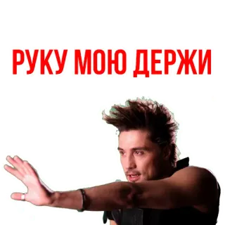 🖐 9489bbd9 РУКУ МОЮ ДЕРЖИ person, man, russian, руку мою держи, gesture whatsapp sticker